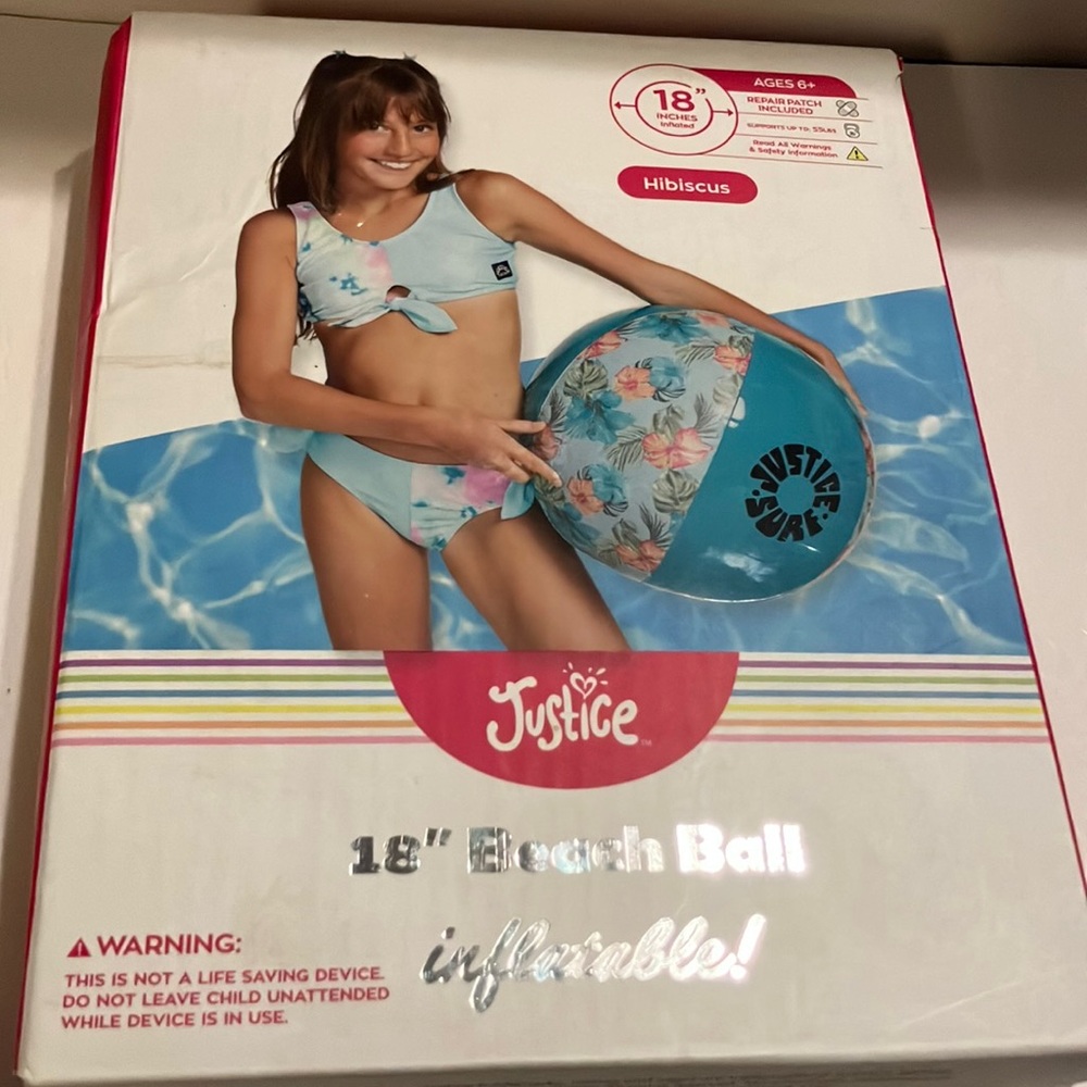 Justice‎ Hibiscus Floral Inflatable Beach Ball